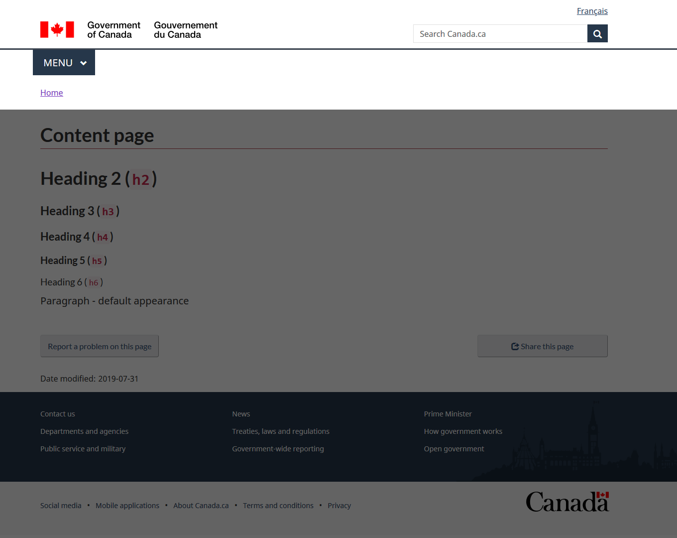 screen shot of Canada.ca page. See notes for description
