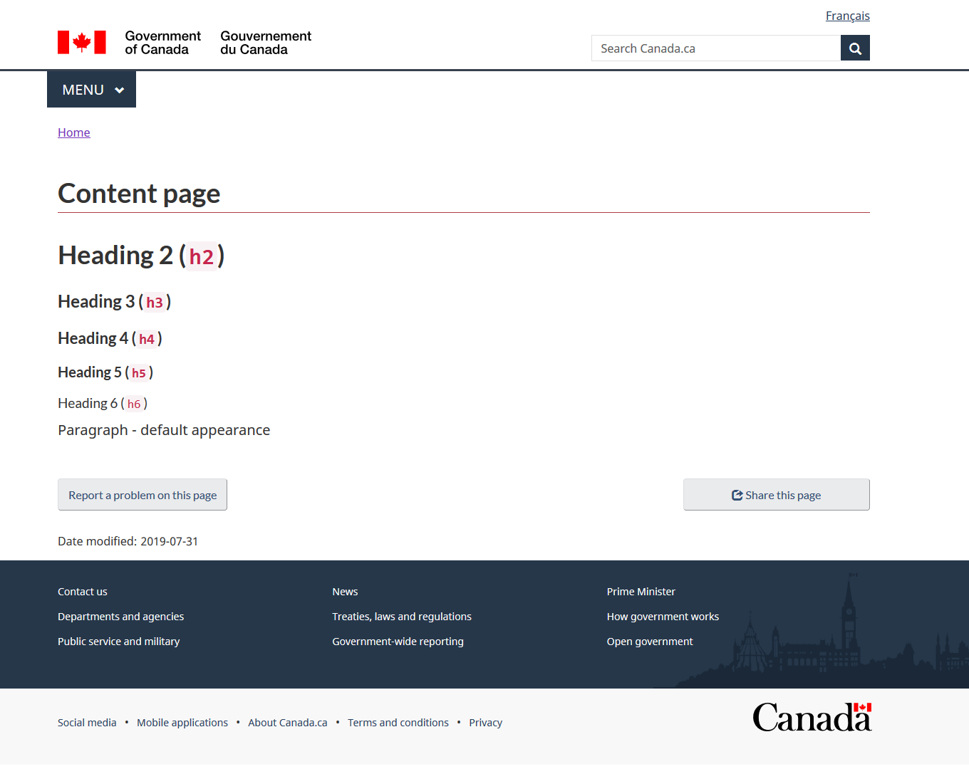 screen shot of Canada.ca page. See notes for description